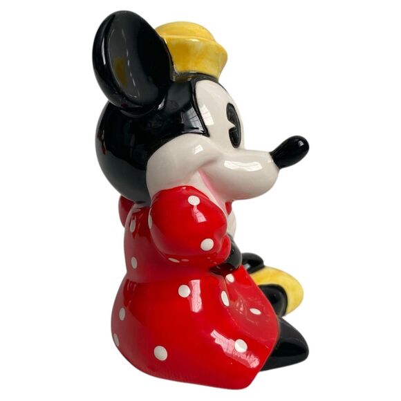 Vintage Disney Malaysia Mickey & Minnie Mouse Sitting Ceramic Figurines Set of 2 - Picture 5 of 11